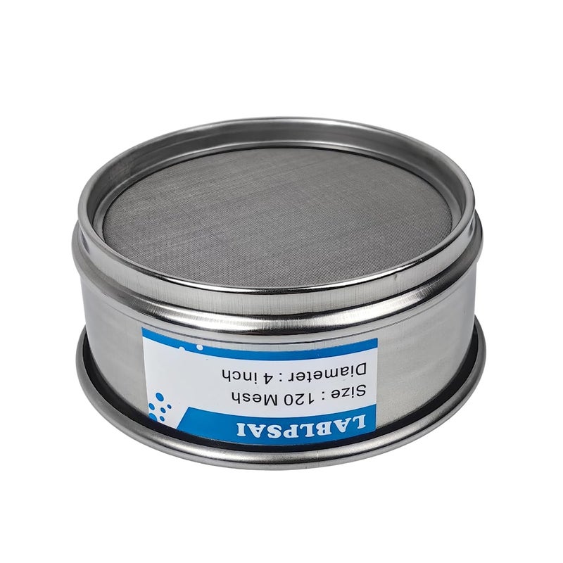LABLPSAI 120 Mesh Lab Sieves 4" Diameter 304 Stainless Steel Wire Cloth Test Sieve for Industrial Laboratory Home - Image 2